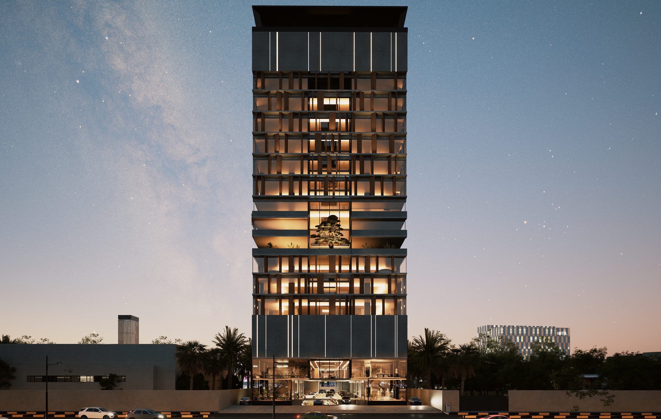 Amenities architecture illustration